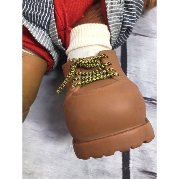 vtg Furskins Bear Dudley Plush‎ Xavier Roberts Cabbage Patch 14" Blue Overalls - Picture 4 of 7